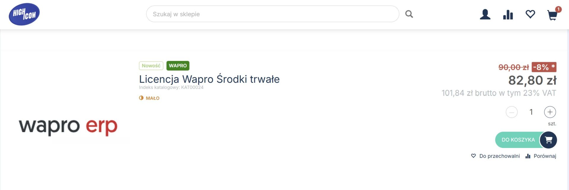Wapro B2C - artykuły w sklepie